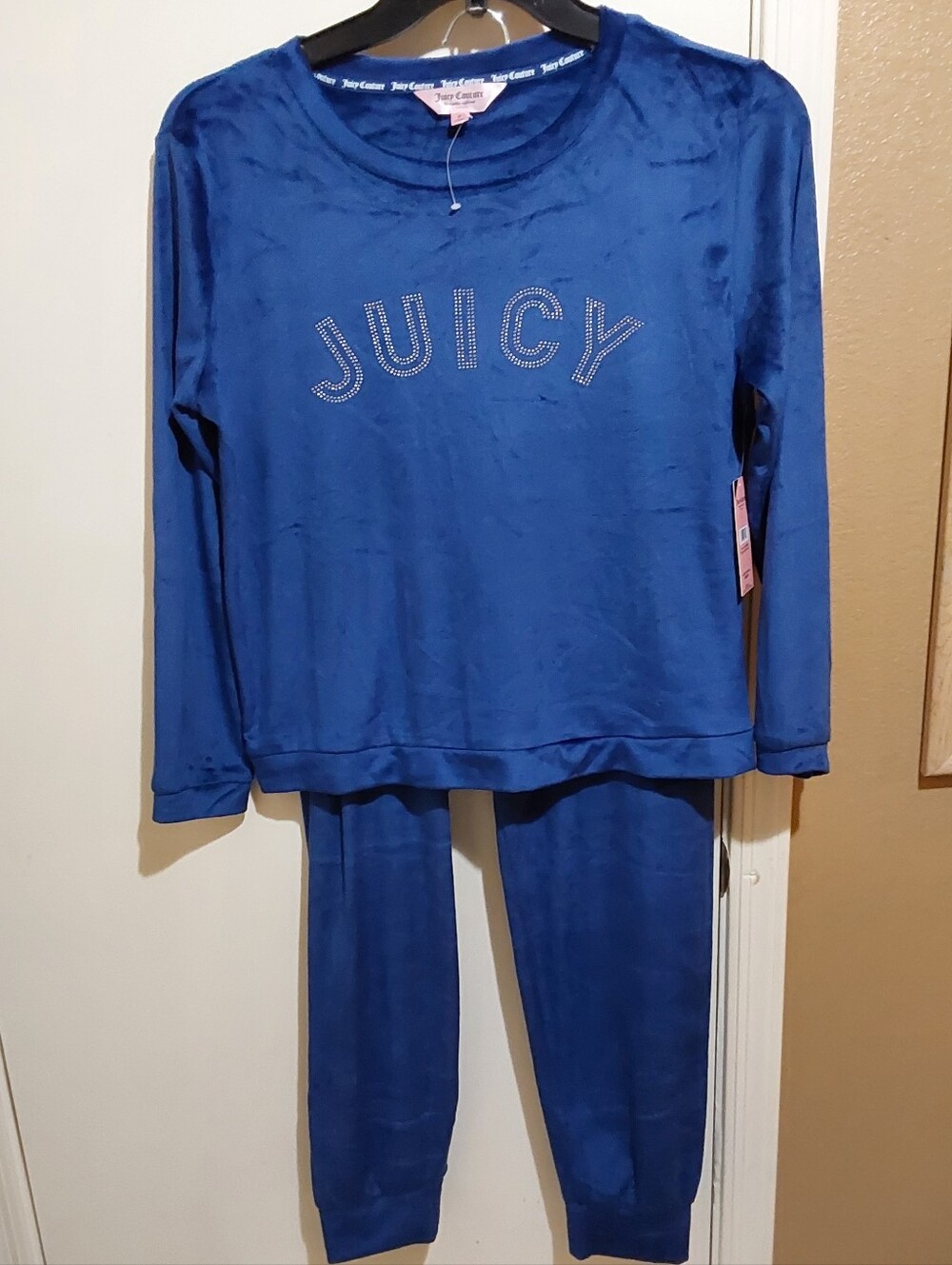 🌺 NWT Juicy Couture Royal Blue Velour 'JUICY' Loungewear/Pajama Set